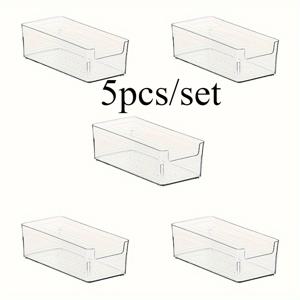 TEMU 3/4/5개 투명 다기능 수납 박스 세트: 내구성 강한 깨지지 않는 플라스틱, 간식, 문구류, 화장품용 – 빠른 접근 디자인. 완벽한 홈 정리 도우미 또는 선물 아이디어