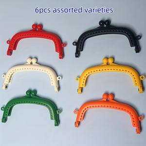 TEMU 6개 마카론 사탕 컬러 키스 잠금 가방 버클, DIY 핸드백 및 지갑 제작용 플라스틱 프레임, 다양한 색상, 지갑 잠금 장치용 안전 잠금, 지갑 제작 부품 | 아름다운 가방 프레임 | 내구성 있는 플라스틱 발견, 지갑 프레임, DIY 지갑 제작