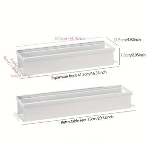 TEMU 확장 가능한 탄소강 분리판이 있는 조절 가능한 주방 서랍 정리대 - 드릴 필요 없는 캐비닛 분리기, 양념병, 향신료, 식기류 및 조리도구 보관용, 주방 정리 및 수납
