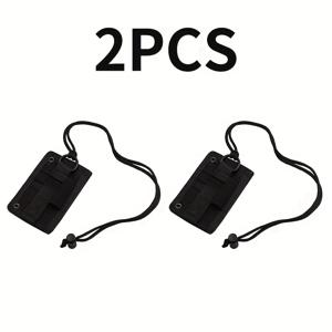 TEMU 탈착 가능한 끈과 펜 클립이 있는 내구성 있는 전술 신분증 - 500D 블랙 나일론, 사무실 또는 야외 사용을 위한 다기능 카드 정리함, 신분증/액세스 카드를 위한 투명 창문, 목끈 및 금속 링이 있는 컴팩트 디자인