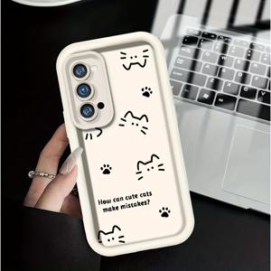 TEMU 갤럭시 S25 S24 S23 S22 S21 S20 FE 울트라 플러스 4G 5G용 러블리 라인 캣 독 폰 케이스, 충격 방지 소프트 TPU 백 커버