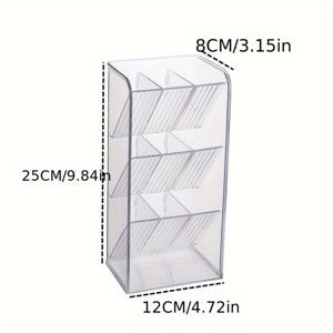 TEMU 조절 가능한 욕실 수납 정리대 - 화장품, 보석류, 메이크업 브러시용 투명 플라스틱 카운터탑 선반 다중 구획 - 27인치 이하 컴팩트 디자인의 공간 절약형 화장대 정리함, 조립 필요 없음, 욕실 정리 및 보관, 보석 디스플레이, 청소 용이