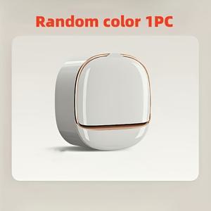 TEMU 벽걸이형 비누 디스펜서 커버 포함 - 욕실 및 주방용 더블 레이어 플라스틱 홀더, 드릴 필요 없는 디자인, 화이트 로즈 골드 악센트, 투명 창문으로 쉬운 가시성, 모던 액세서리 | 슬릭 소재