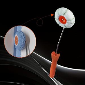 TEMU 혁신적인 호박 모양 코너 페인팅 롤러, 360° 정밀 커버리지, 넓은 페인트 흡수 및 균일한 적용을 위한 두꺼운 섬유 브러시