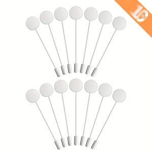 TEMU 10개 평면 라운드 트레이 옷깃 핀, 스테인리스 안전핀 스틱 핀 브로치 핀 바늘 정장 넥타이 모자 핀 스카프 배지 보석 제작용 (골든, 실버리)