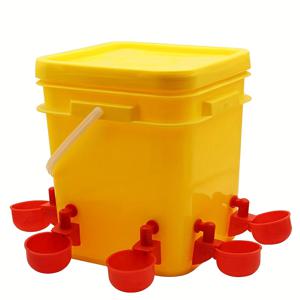 TEMU 오리 및 새용 자동 급수기 8개 세트 + 12L 물통, 조립 후 자체 정지 기능, 랜덤 부품 색상, 포장 개봉 시 주의하여 긁힘 방지