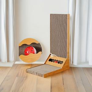 TEMU 벨이 달린 대형 L자형 고양이 스크래치 포스트 - 양면 내구성 있는 골판지, 털빠짐 없음, 실내용 공간 절약 디자인, 가구 보호 및 장식용 펫 아이템, 견고한 애완동물 용품, 고양이 액세서리