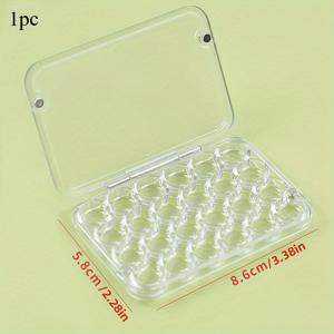 TEMU 투명한 뚜껑이 있는 24 그리드 자석 워터 컬러 팔레트 박스, 온스 페인트 디스펜서를 특징으로 하는 휴대용 미니 습도 보관 케이스, 및 열애자에게 적합한 아크릴 소재로 제작된 비독성 및 냄새 없는 제품입니다.|아크릴물감