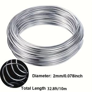TEMU 가마솥 알루미늄 와이어, 2mm, 부드럽고 굽힐 수 있는 금속, 보석 만들기, 꽃 장식, DIY 조각, 32.8ft, 보석 와이어, 보니, 가랜드, 손수작업 조각