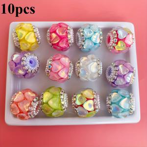 TEMU 5/10pcs 랜덤 컬러 성인 글리터 아크릴 비즈 - 부활절, 데이, 추수 감사절 장식에 적합, 보석, 목걸이, 귀걸이, 펜 및 크래프트 DIY 장식에 적합