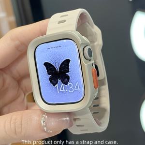 TEMU JCXCYX 스포츠 스마트워치 밴드, TPU 케이스, 애플 워치 10/9/8/울트라/SE용 - 미끄럼방지 웨이브 패턴 & 통기성 있는 손목 스트랩, 보호 커버 (46mm/42mm/40mm/41mm/44mm/45mm/49mm iWatch 호환) - 부드럽고 편안한 착용감, 고품질 디자인, 쉬운 이탈식 버클, 체육관·수영·일상 사용에 적합한