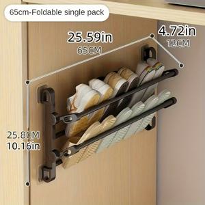 TEMU 벽걸이용 신발 보관대 1개 | 내구성 있고 공간 절약형 | 다층 디자인의 신발 및 슬리퍼 수납 | 접착 스트립으로 간편 설치 | 집과 욕실을 위한 컴팩트한 스토리지 | 이상적인 신발장