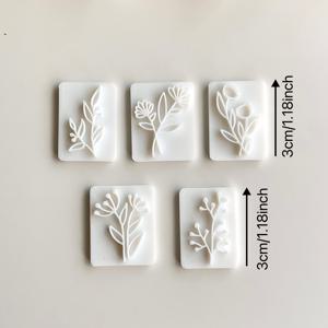 TEMU 5pcs 꽃과 잎 폴리머 클레이 모양 - DIY 보석 귀걸이, 귀걸이 및 공예용 내구성 있는 플라스틱 스탬프 - 손수작업 디자인 및 창의적인 프로젝트에 적합한 공예 도구 | 꽃 패턴 | 내구성 있는 플라스틱 모양, 폴리머 클레이