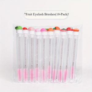 TEMU 10개 세트 재사용 가능한 과일 테마 마스카라 브러시, 눈썹 연장 및 메이크업 애플리케이션을 위한 디자인, 결혼식 선물로 완벽합니다.
