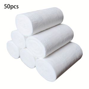 TEMU 50개 대용량 경제형 롤 화장지, 티슈 페이퍼, 핸드 타월, 4겹 두꺼운 목재 펄프 가정 및 호텔용|화장지