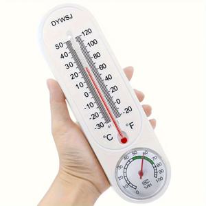 TEMU 2개 세트 9인치 실내/외 온습도계 - 벽걸이형, 정확한 온습도 측정, 내구성 ABS 소재, 조립 불필요, 습도계 디스플레이