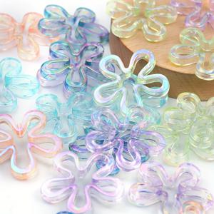 TEMU 10개 컬러풀 귀여운 큰 복숭아 꽃 목걸이, 구멍이 있는 다색 목걸이 비즈, DIY 헤어 액세서리, 커스텀 폰 케이스, 팔찌 구성 요소 및 장식 비즈에 적합합니다.