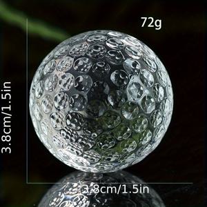 TEMU 40mm 골프볼 - 딤플이 있는 투명 유리 표면, 현대 스포츠 테마 종이 무게 트로피, 사무실 및 골프 테이블 장식에 이상적, 사무실 장식 | 현대 스포츠 테마 | 세부 표면