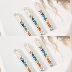 TEMU 6pcsSDIY 보석 만들기용 , 구리 재질, 18K 금박, 다색 보석 액센트, 견고하고 다용도로 사용할 수 있는 , DIY 공예용 , 보석 만들기용