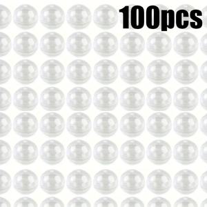 TEMU 100개의 투명한 원형 자동판매기 구무 캡슐 - 빈 플라스틱 용기, 배터리가 필요없는 파티 선물, 어떠한 상황에도 견고하고 다용도로 사용할 수 있는, 이벤트 선물 | 다용도 파티 선물 | 투명 캡슐