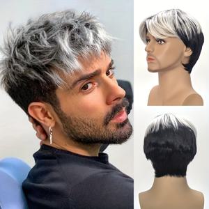 TEMU 남성용 짧은 곱슬 가발 - 내열 합성 섬유, 일상 및 코스프레용 자연스러운 룩, 조절 가능한 캡으로 안전한 착용감 - 모든 연한 베이지 톤에 적합, 쉬운 관리 & 빠른 스타일링 - 극장, 사진 촬영, 파티용 이상적인 헤어피스, 편안한 착용감, 플러피 헤어스타일, 통기성 소재, 극장 공연자용