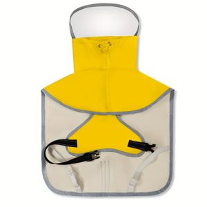 TEMU 방수 강아지 우산 - 조절 가능한 반사 안전 가장자리, 밝은 노랑 & 검정 디자인, 조절 가능 후드 및 가슴 버클, 내구성 있는 폴리에스터로 모든 날씨에 적합한 보호 - 야간 시인성 및 비 오는 날용 소/중대형 사이즈 (손세탁 전용)