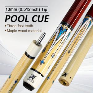 TEMU 13mm 캐나다산 하드 메이플 당구 큐, 퀵-릴리즈 조인트 & 3-패스트 티스 디자인 - 초보자/중급 선수용 내구성 있는 메이플 우드 빌리어드 큐, 레드/블루/옐로우, 크리스마스, 부활절, 발렌타인데이, 추수감사절, 라마단 선물, 고급 패턴 샤프트, 고품질 제작