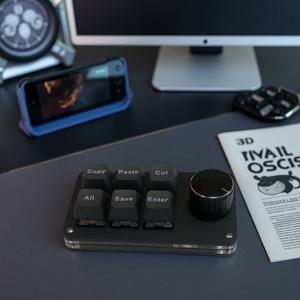 TEMU 6키 복사 키보드 컷, 복사, 붙여넣기 저장 기능 핫스왑 원핸드 기계식 게이밍 키보드 USB 유선 연결 - 매크로 및 모든 키의 빠른 명령 설정 가능으로 작업 및 게임 효율성 향상