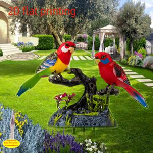 TEMU 2D 플랫, 2D 플랫 프린팅 핫! 컬러풀 앵무새 정원 장식 스테이크 - 인조 가죽 잎사귀 선캐처 & 화분, 아크릴 소재, 다기능 야외 예술 작품, 추수감사절/어머니날/할로윈/크리스마스/신년 또는 특별한 날을 위한 완벽한 친구와 동창 선물, 2D 플랫