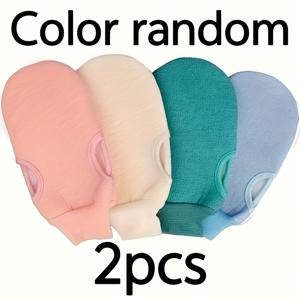 TEMU 2개/4개 세트 부드러운 라이트 베이지 각질 제거 목욕 장갑 - 100% 폴리에스터 샤워 스크럽 장갑, 순한 데드 스켈러 & 불순물 제거, 파스텔 컬러 (핑크/베이지/틸/블루), 에르고노믹 디자인, 스파 및 마사지용, 목욕 스크러버, 가벼운 베이지 텍스처, 내구성 있는 각질 제거 장갑|수세미