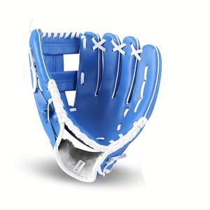 TEMU 1개 프로 야구 & 소프트볼 글러브 - 내구성 있는 인조 가죽, 양손잡이 디자인 (왼손/오른손), 청색/노랑/검정 - 훈련 및 게임용, 명절 선물 추천 (아버지의 날, 교사 감사), 스타일리시 스포츠 액세서리, 고품질 스티칭