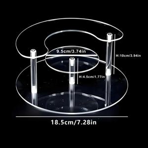 TEMU 1개 럭셔리 아크릴 향수 보관 선반, 반원형 3단 화장품 스탠드, 멀티 기능 데스크탑 립스틱 & 퍼퓸 디스플레이 랙