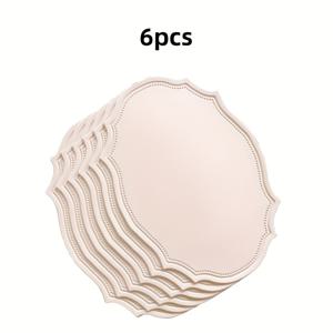 TEMU 6개 세트 30x43cm 오벌 레이스 식탁매트 - 할로윈 & 크리스마스 장식용 고급 주방, 거실, 파티 테이블 , 웨딩 선물