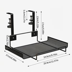 TEMU 1개 라이프 선언 책상 밑 케이블 정리대, 드릴 필요 없는 클램프형 랙 베이스, 다양한 책상 두께에 맞는 조절 가능한 클램프, 홈 오피스 침실 거실용 메탈 데스크탑 오거나이저, 라우터 & 데이터 케이블 보관함, 컴팩트 스토리지, 내구성 있는 와이어 정리대, 작업 공간 정리