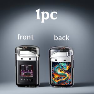 TEMU 1개 USB-C 전기 라이터, 듀얼 아크 플라즈마 불꽃 - 컴팩트 & 경량, 충전식 리튬 폴리머 배터리, 생생한 드래곤 디자인, 캠핑, 여행, 야외 조명에 적합 | 스타일리시 라이터 | 내구성 좋은 플라스틱 바디, 라이터