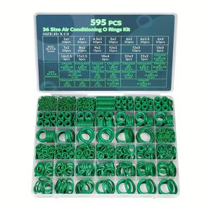 TEMU 595피스 에어컨 O링 키트, 36사이즈 컴프레서 자동차 A/C 배관 수리용 실링 고무 오링 세트 ID:3-22mm