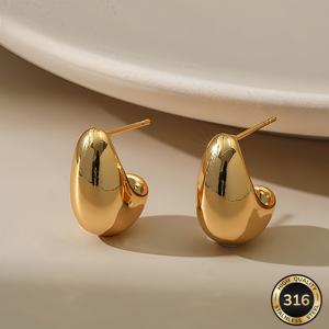 TEMU 하이폴러겐 18K 금속 코팅 스테인리스 스틸 귀걸이 퇴색 방지 편안한 다용도 간단한 우아한 고품질 패션 여성용 일상 착용 또는 파티 액세서리 아름다운 선물 선택