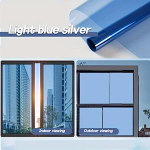 TEMU 【1롤 여름 방열 창문 필름】프라이버시 원웨이 미러 반사 필름, 자외선 차단, 거실·침실·주방·사무실 및 홈 데코용 유리문 스티커