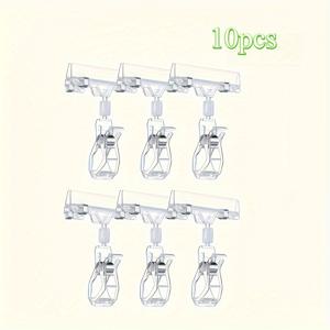 TEMU 10개 투명 플라스틱 사인 클립 - 안전한 그립 기능의 조절 가능한 가격표 홀더, 상점·사무실·도서관용 라벨 및 간판 정리기, 내구성 강화 디자인, 스타일, 도서실 용품, 레스토랑 소유자용 선반 정리기