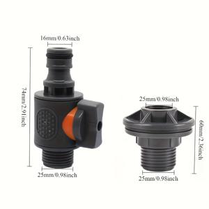 TEMU IPC 퀵 셔 오프 밸브 PVC 블러 헤드 탱크 어댑터 피팅, 비 물 수집통, IBC 토트, 물 저장통, 빠른 설치 EU/US 표준 정원 호스 탭, 수족관 및 야외 사용