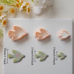 TEMU 3pcs/set 비행하는 새 폴리머 클레이 커터 귀걸이 및 보석 만들기, 추상적인 새 모양의 클레이 커팅 몰드 펜던트 및 목걸이 수공예, 다양한 스타일과 크기의 새 주제 클레이 귀걸이 커터