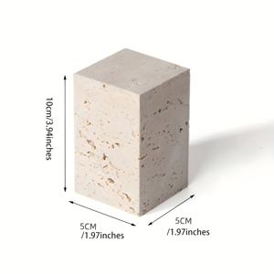 TEMU 우아한 자연 트라베르틴 보석 홀더 및 베이지 화장품 트레이 - 귀걸이, 반지, 목걸이용 비눗방울 마블 큐브 디스플레이 - 가정 사무실, 책걸이, 문 막기 및 와비 사비 선반 장식, 보석 정리함 보관, 다듬은 마무리|귀걸이|목걸이|반지
