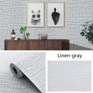 TEMU 10m 자체 접착 린넨 벽지 롤 - 벽, 패널 및 바닥 보드용 전통 스타일 장식 스티커, 베이지, 그레이, 그린, 베이지 & 그레이 옵션, 벽용 벽지, 벽 커버, 디자인, 내구성 있는 소재, 홈 데코러러|린넨