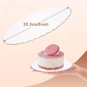 TEMU 8pcs 흰색 크링크-엣지 케이크 보드 6/8/10/12