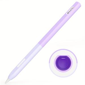 TEMU 애플 펜슬 프로 2세대용 슬림 실리콘 보호 케이스, 스타일리시한 디자인으로 긁힘 방지 기능이 있는 제품입니다. 다양한 색상으로 제공됩니다: 핑크, 그린, 블루, 퍼플, 브라운, 그레이.