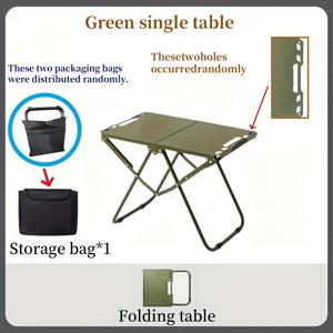 TEMU 휴대용 다기능 경량 휴대용 접이식 테이블, 캠핑 테이블, 낚시 장비, 금속 샌블라스트 공정, 방습, 방수, 거품 질감, 안정적인 구조 디자인 바베큐 테이블, 식사 테이블 - 다양한 스타일을 선택할 수 있음, 야외 캠핑, 하이킹, 여행, 해변, 휴일 축제, 휴가 바베큐, 낚시 스케치 등에 적합|접이식식탁