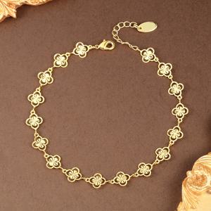 TEMU 여성을 위한 우아한 금색 꽃 장신구 - 세련된 꽃 디자인의 고급스러운 구리 체인, 일상 착용 및 선물로 적합, 선물 아이디어 | 꽃 장신구 | 구리 체인 장신구