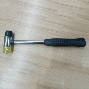 TEMU 양면 소프트 말렛 - 블랙 플라스틱 코팅 핸들 및 더블헤드 고무 해머, 수리, 보석공예, 홈 데코용 DIY 도구 - 손잡이 프로젝트에 적합한 수동 플라스틱 망치
