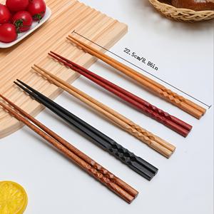 TEMU 5쌍 천연 목재 젓가락 - 일본 스타일, 1인용 젓가락, 내구성 및 매끄러운 마감, 가정용으로 완벽, 스시, 국수 등에 이상적, 주방 필수품|전통 일본 디자인|매끄러운 마감 젓가락, 초보자용 젓가락 세트, 젓가락 세트, 젓가락/치팡이/치팡이 세트