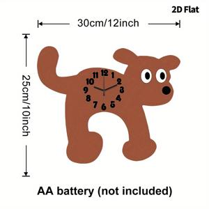 TEMU 2D 평면, 1pc 창의적인 갈색 개 벽시계, 슈퍼 실레런트 쿼츠 운동, 틱 없음, 거실, 침실, 사무실, 주방, 카페 장식에 이상적 - 친구와 가족에게 완벽한 선물, 귀여운 시계, 사무실 장식, 재미있는 디자인, 2D 평면